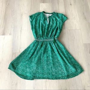 ❤️ Ophelia Roe Vibrant Green Tassel Fit And Flare Dress